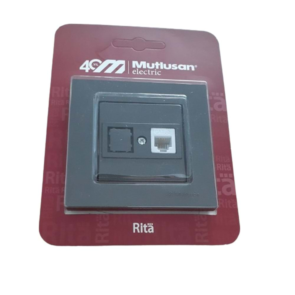 RİTA TELEFON PRİZİ 1XRJ12 FÜME BLİSTERLİ