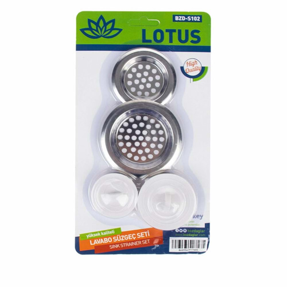 LOTUS 4 PCS LAVABO SÜZGEÇ VE TIPA SETİ